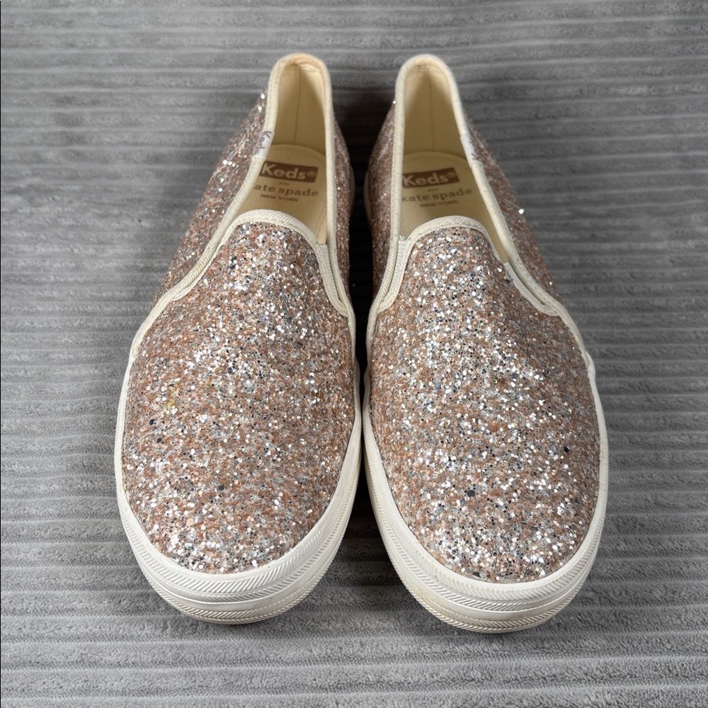 Keds x Kate Spade Double Decker Glitter Women's Slip-On Sneakers Sz. 7.5 - Picture 6 of 11